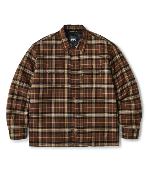QUILTED LINED PLAID NEL SHIRT