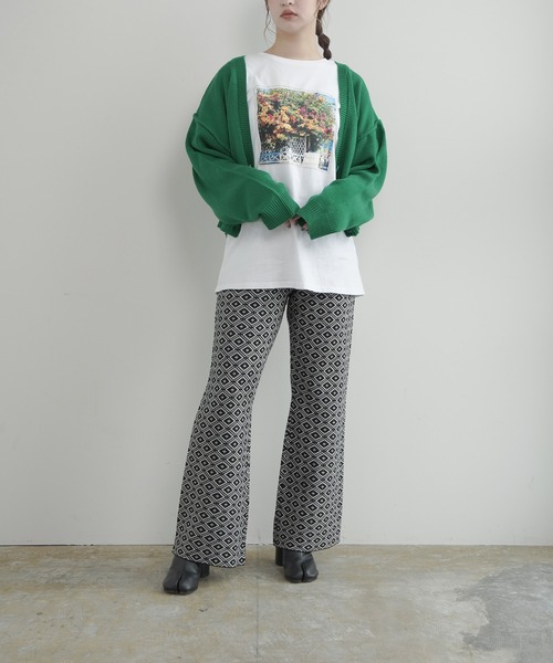 Lull(ルル)の「【Lull / ルル】ショートVネックニットカーディガン(カーディガン/ボレロ・レディース・オレンジ/グリーン/ライム/ブルー/パープル/ブラック・ONESIZE)」の19枚目の写真