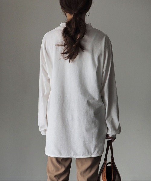 Riberry（リベリー）の「ラウンドヘムシンプルロンT（Tシャツ/カットソー・レディース・オフホワイト/スミクロ・FREE）」の11枚目の写真