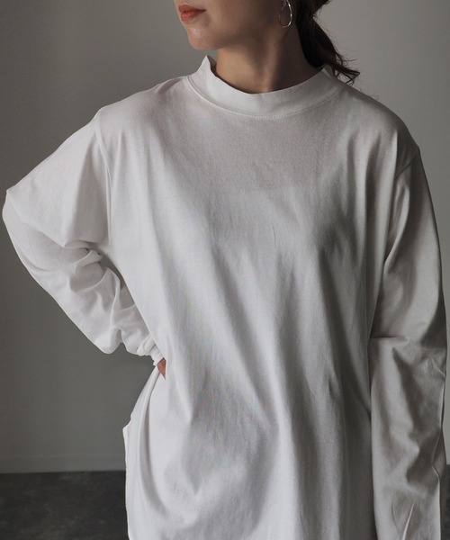 Riberry（リベリー）の「ラウンドヘムシンプルロンT（Tシャツ/カットソー・レディース・オフホワイト/スミクロ・FREE）」の6枚目の写真