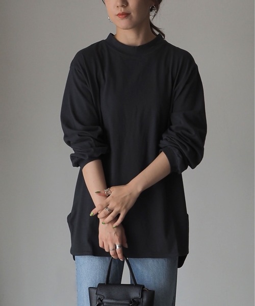 Riberry（リベリー）の「ラウンドヘムシンプルロンT（Tシャツ/カットソー・レディース・オフホワイト/スミクロ・FREE）」の13枚目の写真