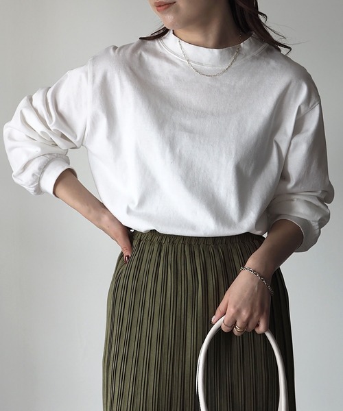 Riberry（リベリー）の「ラウンドヘムシンプルロンT（Tシャツ/カットソー・レディース・オフホワイト/スミクロ・FREE）」の15枚目の写真