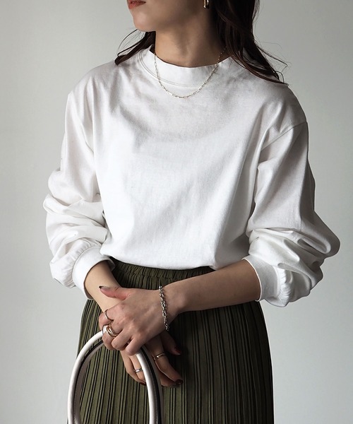 Riberry（リベリー）の「ラウンドヘムシンプルロンT（Tシャツ/カットソー・レディース・オフホワイト/スミクロ・FREE）」の16枚目の写真