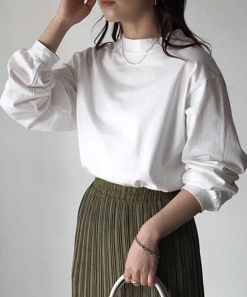 Riberry（リベリー）の「ラウンドヘムシンプルロンT（Tシャツ/カットソー・レディース・オフホワイト/スミクロ・FREE）」の17枚目の写真