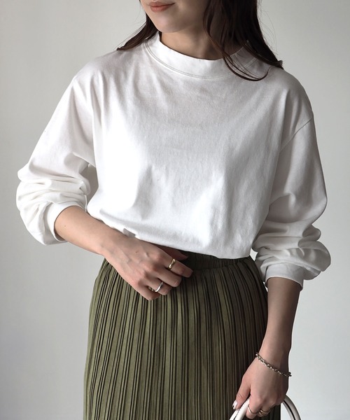 Riberry（リベリー）の「ラウンドヘムシンプルロンT（Tシャツ/カットソー・レディース・オフホワイト/スミクロ・FREE）」の18枚目の写真