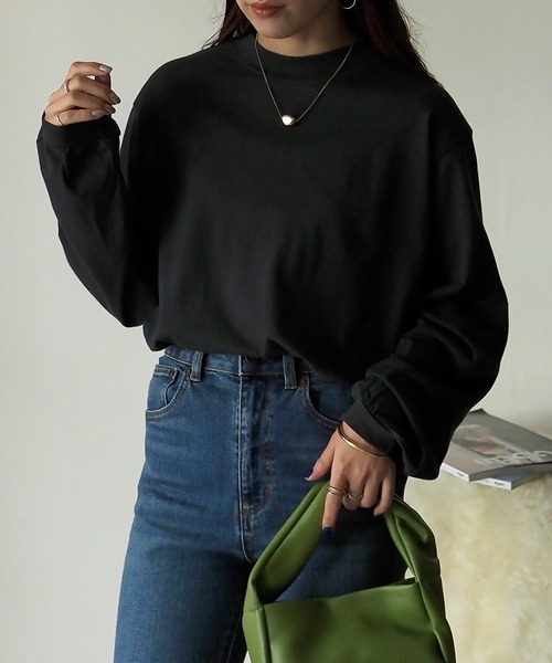 Riberry（リベリー）の「ラウンドヘムシンプルロンT（Tシャツ/カットソー・レディース・オフホワイト/スミクロ・FREE）」の22枚目の写真