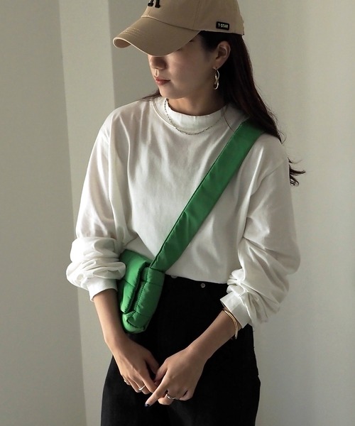 Riberry（リベリー）の「ラウンドヘムシンプルロンT（Tシャツ/カットソー・レディース・オフホワイト/スミクロ・FREE）」の21枚目の写真