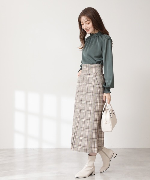 N.(N. Natural Beauty Basic)(エヌエヌナチュラルビューティーベーシック)の「◆フリルネックバックリボンブラウス(シャツ/ブラウス・レディース・ベージュ/ナチュラル/グリーン・MEDIUM)」の15枚目の写真