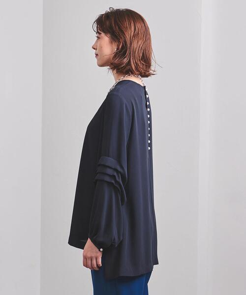 FLICKA(フリッカ)の「<FLICKA(フリッカ)>PL タックスリーブ ブラウス(シャツ/ブラウス・レディース・オフホワイト/ネイビー・0)」の8枚目の写真
