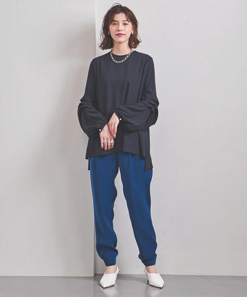 FLICKA(フリッカ)の「<FLICKA(フリッカ)>PL タックスリーブ ブラウス(シャツ/ブラウス・レディース・オフホワイト/ネイビー・0)」の4枚目の写真