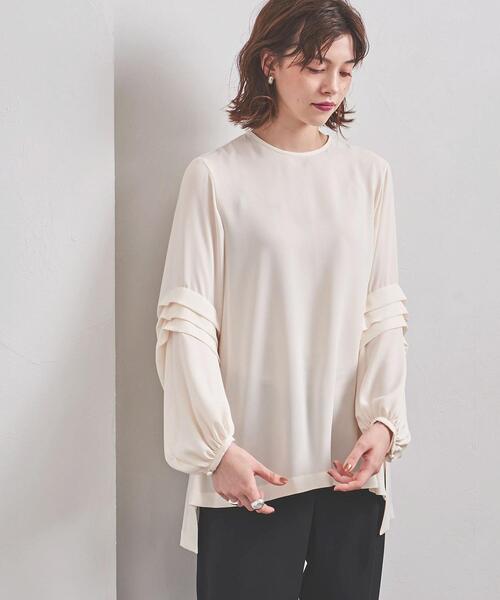 FLICKA(フリッカ)の「<FLICKA(フリッカ)>PL タックスリーブ ブラウス(シャツ/ブラウス・レディース・オフホワイト/ネイビー・0)」の5枚目の写真