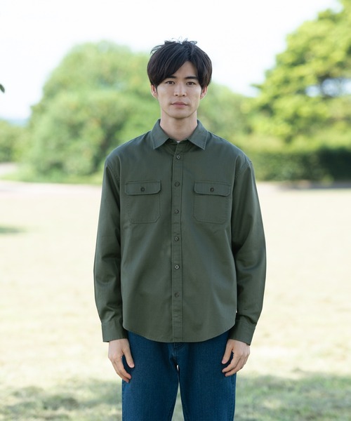 OUTDOOR PRODUCTS（アウトドアプロダクツ）の「【OUTDOOR PRODUCTS/アウトドアプロダクツ】難燃ツイルシャツ（シャツ/ブラウス・メンズ・カーキ/ベージュ・MEDIUM/LARGE/X-LARGE）」の9枚目の写真