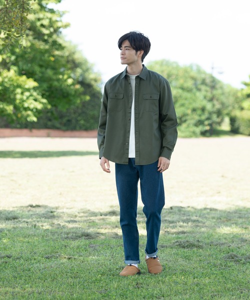 OUTDOOR PRODUCTS（アウトドアプロダクツ）の「【OUTDOOR PRODUCTS/アウトドアプロダクツ】難燃ツイルシャツ（シャツ/ブラウス・メンズ・カーキ/ベージュ・MEDIUM/LARGE/X-LARGE）」の8枚目の写真