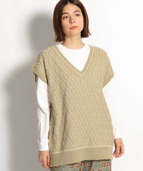 niko and...（ニコアンド）の「洗える2WAYチルデン風ベスト（ベスト・レディース・ブラック/ベージュ・FREE）」の8枚目の写真