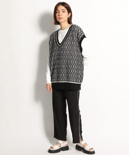 niko and...（ニコアンド）の「洗える2WAYチルデン風ベスト（ベスト・レディース・ブラック/ベージュ・FREE）」の5枚目の写真