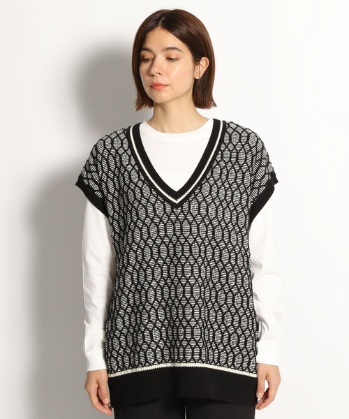 niko and...（ニコアンド）の「洗える2WAYチルデン風ベスト（ベスト・レディース・ブラック/ベージュ・FREE）」の9枚目の写真