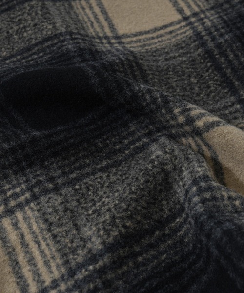 Fashion Letter（ファッションレター）の「チェック柄ミドル丈ダブルジャケット（チェスターコート・レディース・ベージュ/ブラウン・M/L）」の7枚目の写真