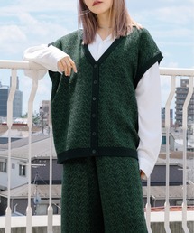 Ellno Loset | ジオメ柄ニットベスト（セットアップ対応）(ベスト)