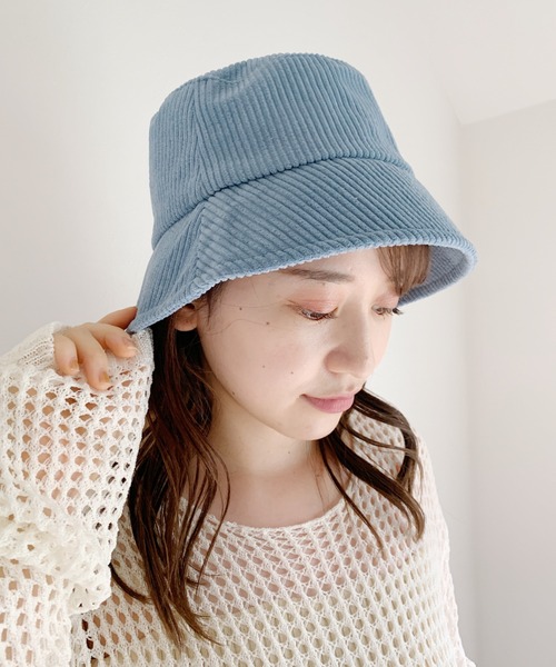 at12:03（アットイチニーゼロサン）の「コーデュロイバケットハット（ハット・レディース・ブラック/ベージュ/ブルー/アイボリー・FREE）」の4枚目の写真