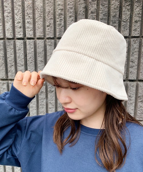 at12:03（アットイチニーゼロサン）の「コーデュロイバケットハット（ハット・レディース・ブラック/ベージュ/ブルー/アイボリー・FREE）」の19枚目の写真