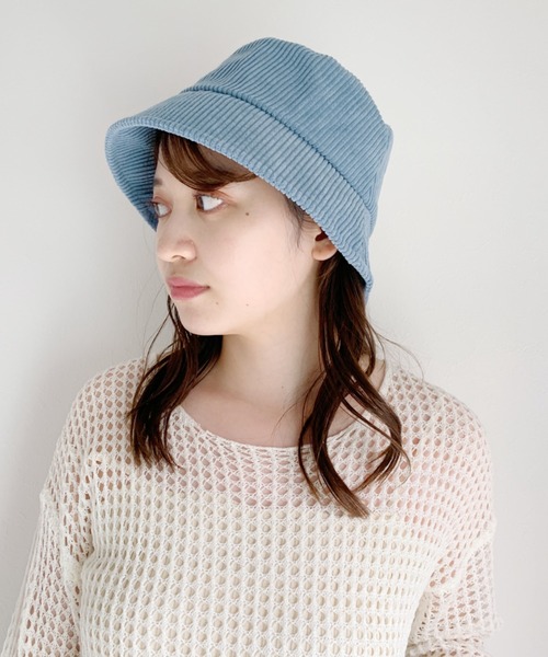 at12:03（アットイチニーゼロサン）の「コーデュロイバケットハット（ハット・レディース・ブラック/ベージュ/ブルー/アイボリー・FREE）」の7枚目の写真