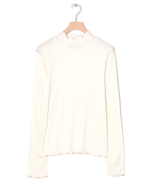 w closet（ダブルクローゼット）の「ランダムテレコハイネックプルオーバー（Tシャツ/カットソー・レディース・ブラック/サックスブルー/オフホワイト・FREE）」の6枚目の写真