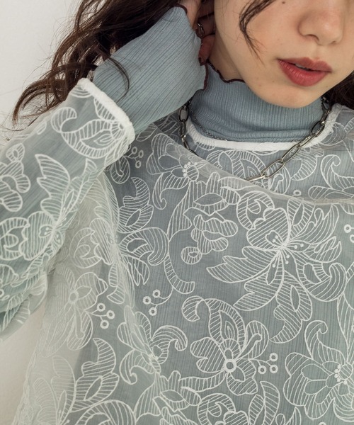 w closet（ダブルクローゼット）の「ランダムテレコハイネックプルオーバー（Tシャツ/カットソー・レディース・ブラック/サックスブルー/オフホワイト・FREE）」の20枚目の写真