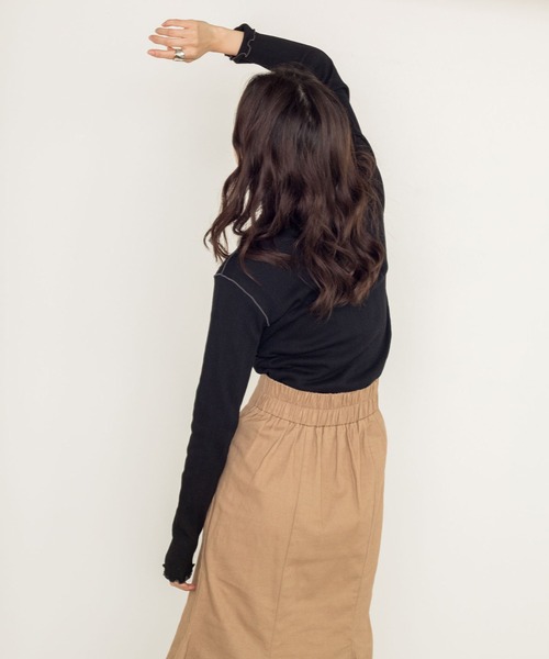 w closet（ダブルクローゼット）の「ランダムテレコハイネックプルオーバー（Tシャツ/カットソー・レディース・ブラック/サックスブルー/オフホワイト・FREE）」の14枚目の写真