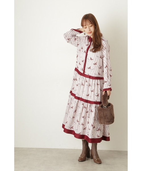 JILL STUART（ジルスチュアート）の「◆フィリーワンピース（シャツワンピース・レディース・カーキ/ボルドー・2/0）」の3枚目の写真