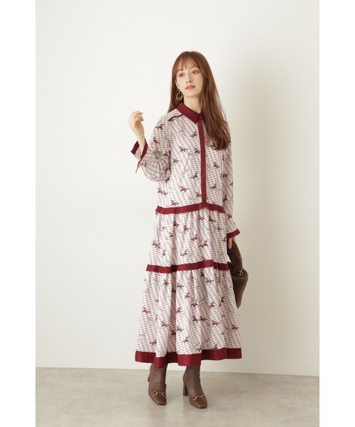JILL STUART（ジルスチュアート）の「◆フィリーワンピース（シャツワンピース・レディース・カーキ/ボルドー・2/0）」の8枚目の写真