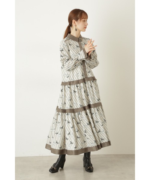 JILL STUART（ジルスチュアート）の「◆フィリーワンピース（シャツワンピース・レディース・カーキ/ボルドー・2/0）」の6枚目の写真