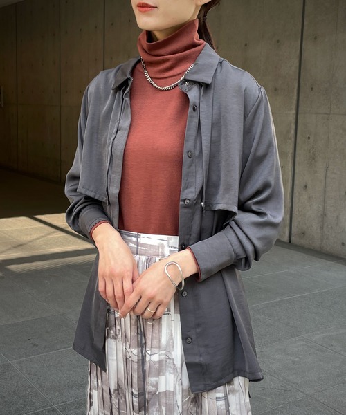 &g'aime（アンジェム）の「【&g’aime】タートルネックニット（ニット/セーター・レディース・ブラック/グレイッシュベージュ/テラコッタ/カーキ/ダークブルー/ブラウン・FREE）」の3枚目の写真