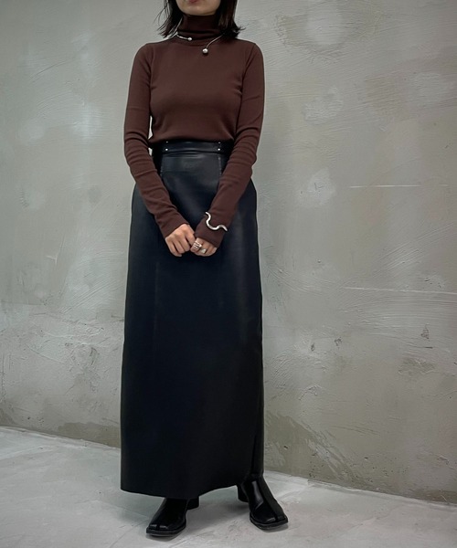 &g'aime（アンジェム）の「【&g’aime】タートルネックニット（ニット/セーター・レディース・ブラック/グレイッシュベージュ/テラコッタ/カーキ/ダークブルー/ブラウン・FREE）」の14枚目の写真