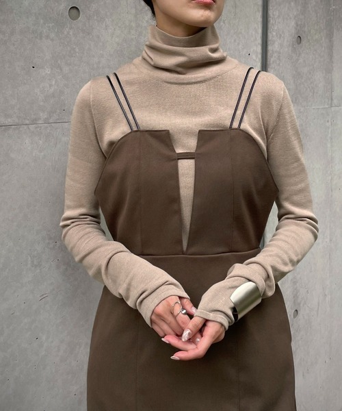 &g'aime（アンジェム）の「【&g’aime】タートルネックニット（ニット/セーター・レディース・ブラック/グレイッシュベージュ/テラコッタ/カーキ/ダークブルー/ブラウン・FREE）」の8枚目の写真