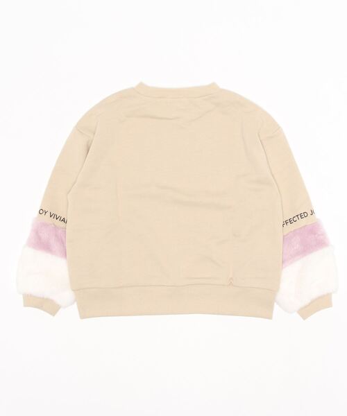 VIVIAN BLUE（ビビアンブルー）の「【VIVIAN BLUE】袖フェイクファースウェット（スウェット・キッズ・ライム/ベージュ・120/140/155/130）」の19枚目の写真