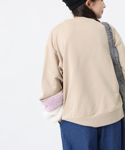 VIVIAN BLUE（ビビアンブルー）の「【VIVIAN BLUE】袖フェイクファースウェット（スウェット・キッズ・ライム/ベージュ・120/140/155/130）」の13枚目の写真