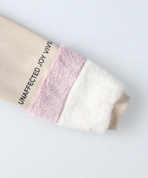 VIVIAN BLUE（ビビアンブルー）の「【VIVIAN BLUE】袖フェイクファースウェット（スウェット・キッズ・ライム/ベージュ・120/140/155/130）」の10枚目の写真