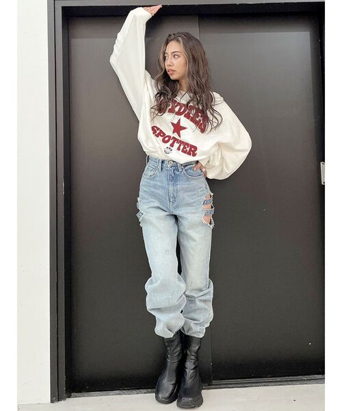 GYDA(ジェイダ)の「フェイクレザースニーカーソールショートブーツ(ブーツ・レディース・ブラック・MEDIUM/LARGE/SMALL)」の10枚目の写真