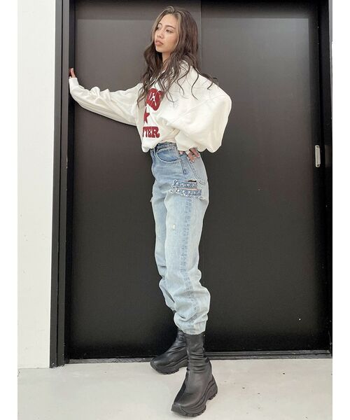 GYDA(ジェイダ)の「フェイクレザースニーカーソールショートブーツ(ブーツ・レディース・ブラック・MEDIUM/LARGE/SMALL)」の11枚目の写真