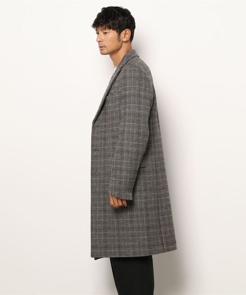 BENETTON (UNITED COLORS OF BENETTON)（ベネトンユナイテッドカラーズオブベネトン）の「ウールチェックチェスターコート（チェスターコート・メンズ・グレー系その他・44/46/48）」の4枚目の写真
