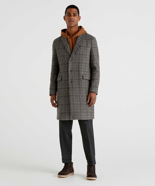 BENETTON (UNITED COLORS OF BENETTON)（ベネトンユナイテッドカラーズオブベネトン）の「ウールチェックチェスターコート（チェスターコート・メンズ・グレー系その他・44/46/48）」の9枚目の写真