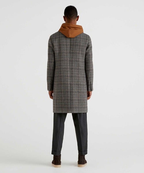 BENETTON (UNITED COLORS OF BENETTON)（ベネトンユナイテッドカラーズオブベネトン）の「ウールチェックチェスターコート（チェスターコート・メンズ・グレー系その他・44/46/48）」の8枚目の写真