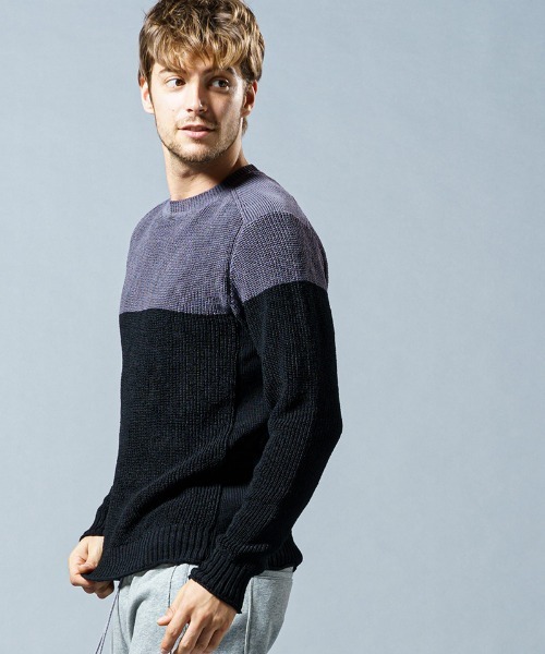 wjk bicolor knit　バイカラー ニット 新品 ピンク Mサイズ wjk bicolor knitバイカラー ニット 新品 ピンク Mサイズ