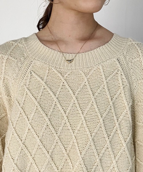 CAPRICIEUX LE'MAGE（カプリシューレマージュ）の「ダイヤケーブルチュニック（ワンピース・レディース・ブラック/イエロー/アイボリー・FREE）」の19枚目の写真