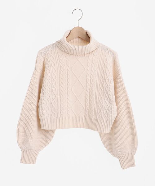 MAJESTIC LEGON(マジェスティックレゴン)の「ショートボリュームニット(ニット/セーター・レディース・アイボリー/ベージュ/ブラック/サンドベージュ/オフホワイト・SMALL/MEDIUM)」の12枚目の写真