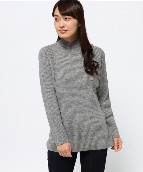 CIAOPANIC（チャオパニック）の「【Ciaopanic】 RIBタートル（ニット/セーター・レディース・アイボリー/ワインレッド/グレー/ダークグリーン・FREE）」の3枚目の写真