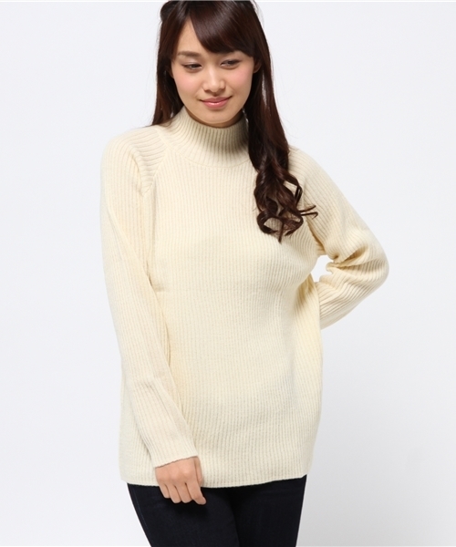 CIAOPANIC（チャオパニック）の「【Ciaopanic】 RIBタートル（ニット/セーター・レディース・アイボリー/ワインレッド/グレー/ダークグリーン・FREE）」の2枚目の写真