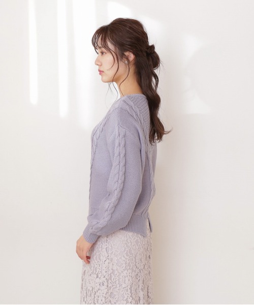 PROPORTION BODY DRESSING（プロポーションボディドレッシング）の「バックスリットケーブルニット / 1212170001（ニット/セーター・レディース・イエロー/ホワイト系その他/ブルー・FREE）」の5枚目の写真