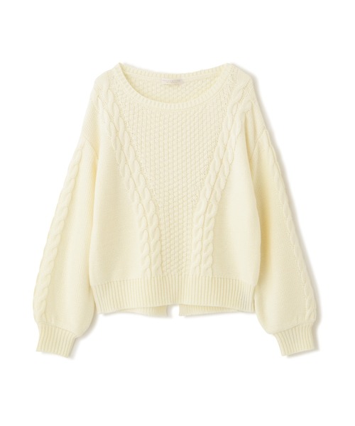 PROPORTION BODY DRESSING（プロポーションボディドレッシング）の「バックスリットケーブルニット / 1212170001（ニット/セーター・レディース・イエロー/ホワイト系その他/ブルー・FREE）」の14枚目の写真