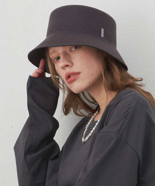 AIVER(アイバー)の「bocodeco×AIVER ME フェルトオーバーバケットハット MADE IN JAPAN(ハット・メンズ・チャコールグレー/ブラック・FREE)」の8枚目の写真
